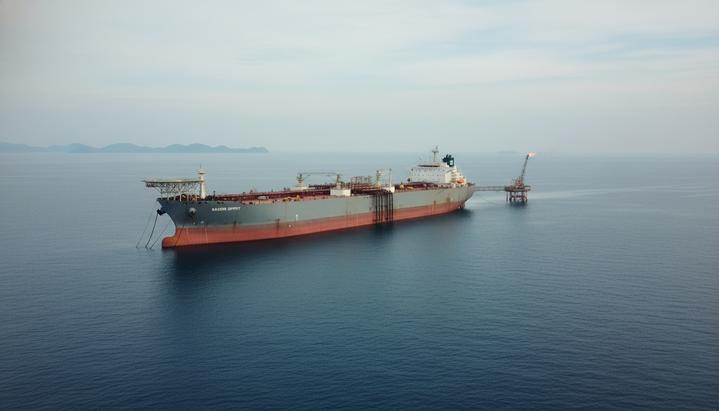 Плавучая установка для добычи, хранения и отгрузки нефти (FPSO) на морском месторождении у побережья Вьетнама в Южно-Китайском море.