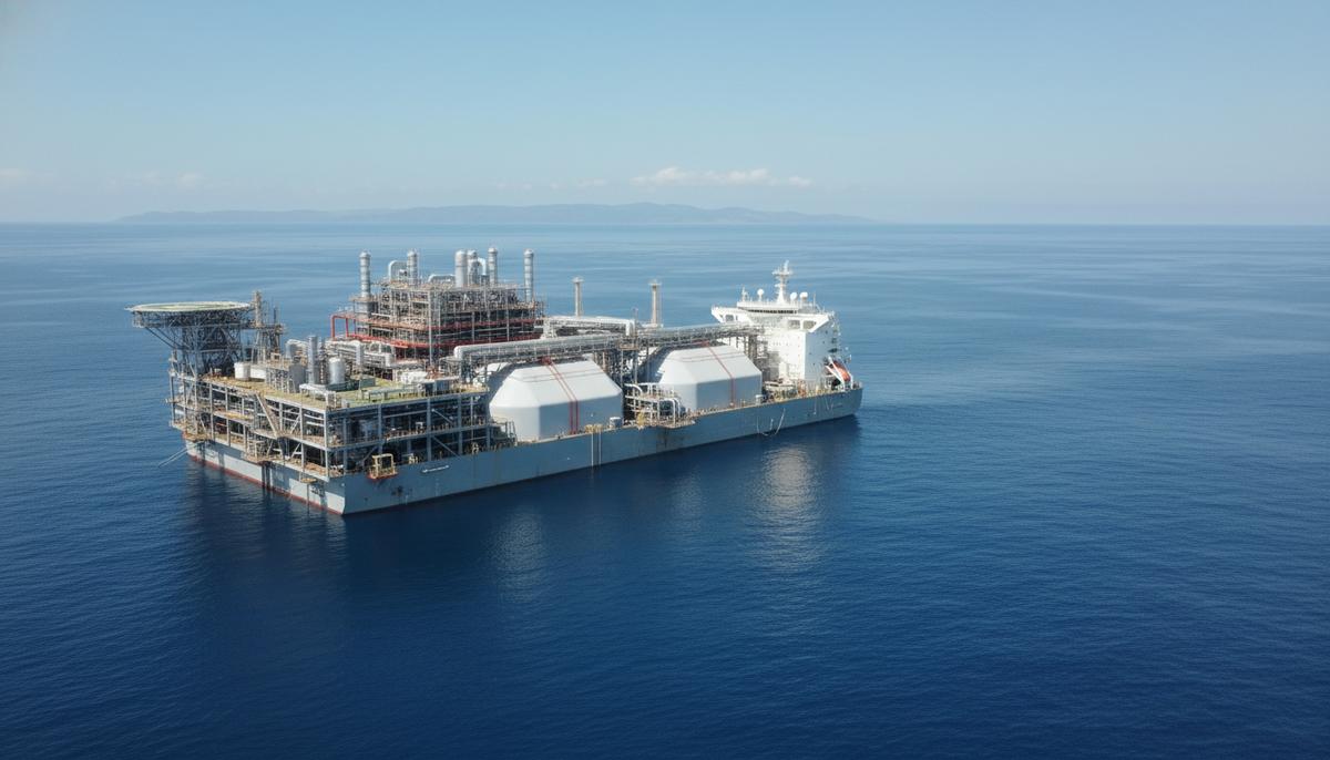 Eni расширяет портфель газовых проектов в Африке, Азии и Латинской Америке Плавучий завод по производству сжиженного природного газа (СПГ) в открытом море у побережья Африки.