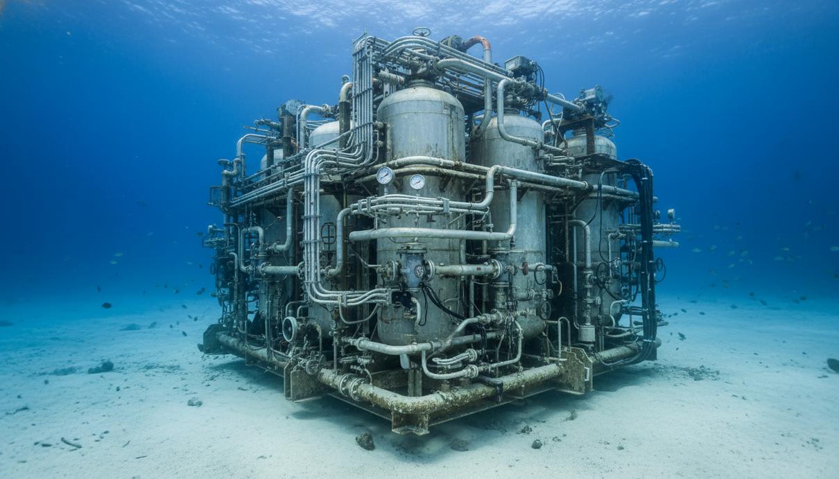 Промышленный блок для подводного хранения химических реагентов на морском дне