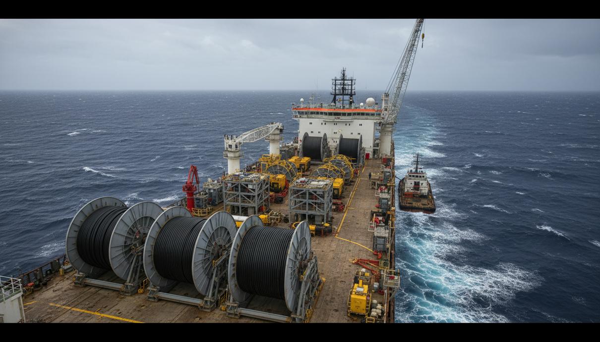 Petronas и Subsea Integration Alliance договорились о разработке шельфа Суринама Промышленное судно с глубоководным оборудованием и крупными кабельными катушками в открытом море