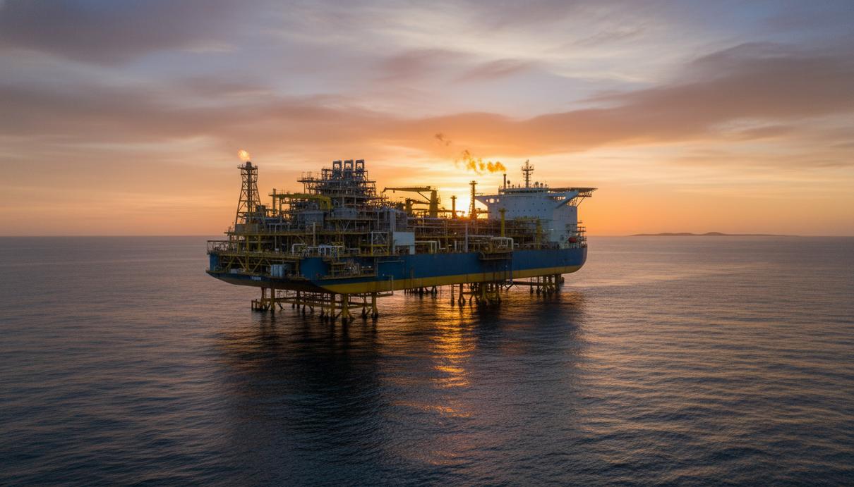 Santos возобновит добычу на проекте Barossa в апреле 2026 года Крупное промышленное судно для добычи и хранения газа в открытом море у берегов Австралии