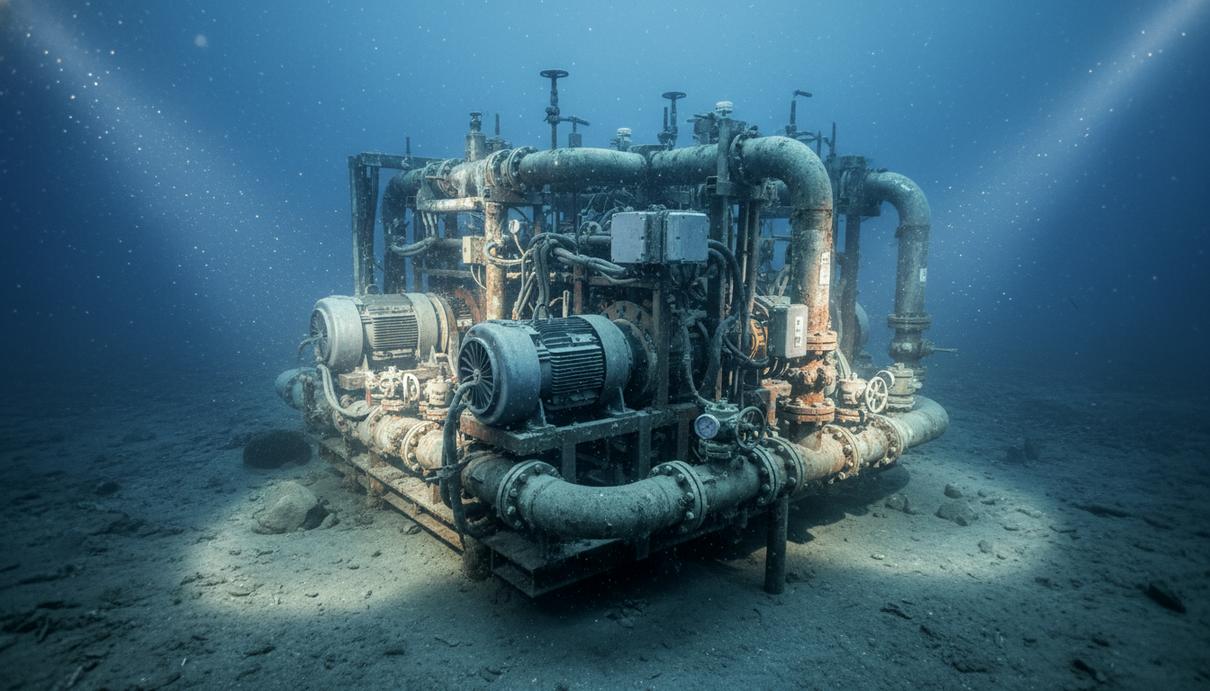 OneSubsea поставит оборудование для проекта Shenandoah в Мексиканском заливе Промышленная установка для повышения давления нефти на морском дне в глубоководной зоне.