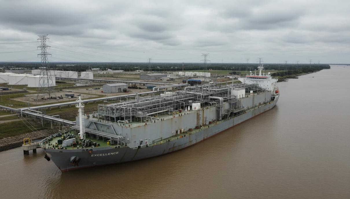 Плавучая установка для хранения и регазификации сжиженного природного газа на реке Парана в Аргентине.