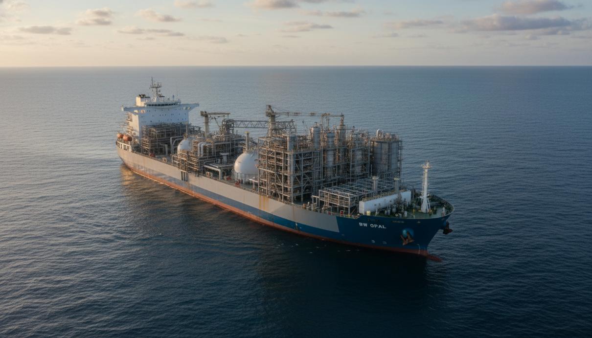 Промышленное судно для добычи и хранения газа в открытом море