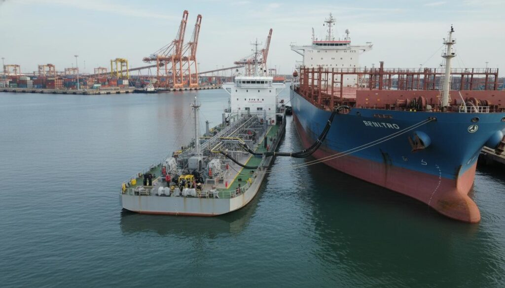 Японские компании испытают технологию бункеровки судов аммиаком в Сингапуре