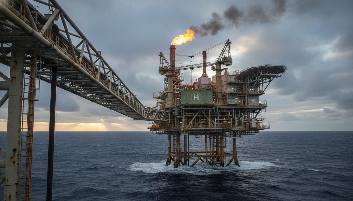 Морская стационарная платформа для добычи природного газа в открытом море
