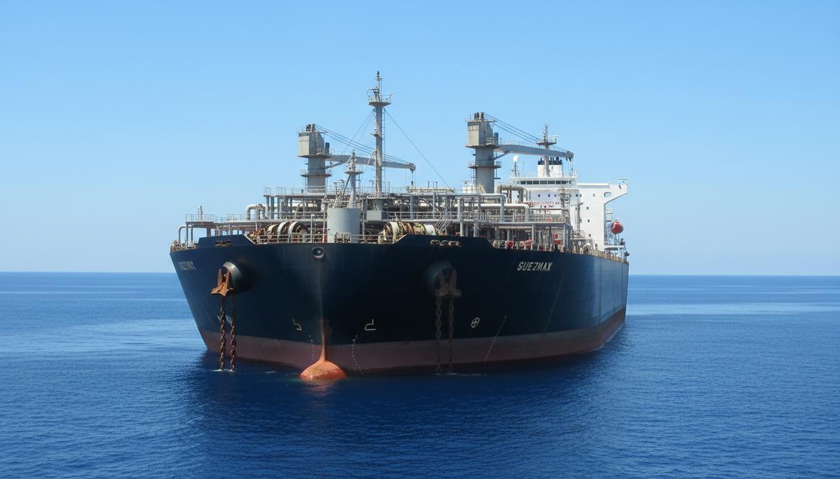 Крупное плавучее нефтехранилище на базе танкера типа суэцмакс в открытом море