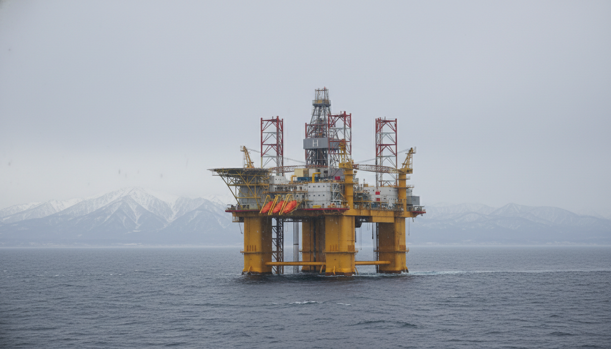 JAPEX нашла газ у Хоккайдо, но объём признан некоммерческим Полупогружная буровая платформа в море у побережья острова Хоккайдо в Японии.