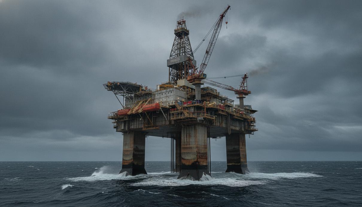 Equinor и Aker BP получили разрешения на бурение в Северном море Морская полупогружная буровая установка Scarabeo 8 работает на месторождении в неспокойных водах Северного моря.