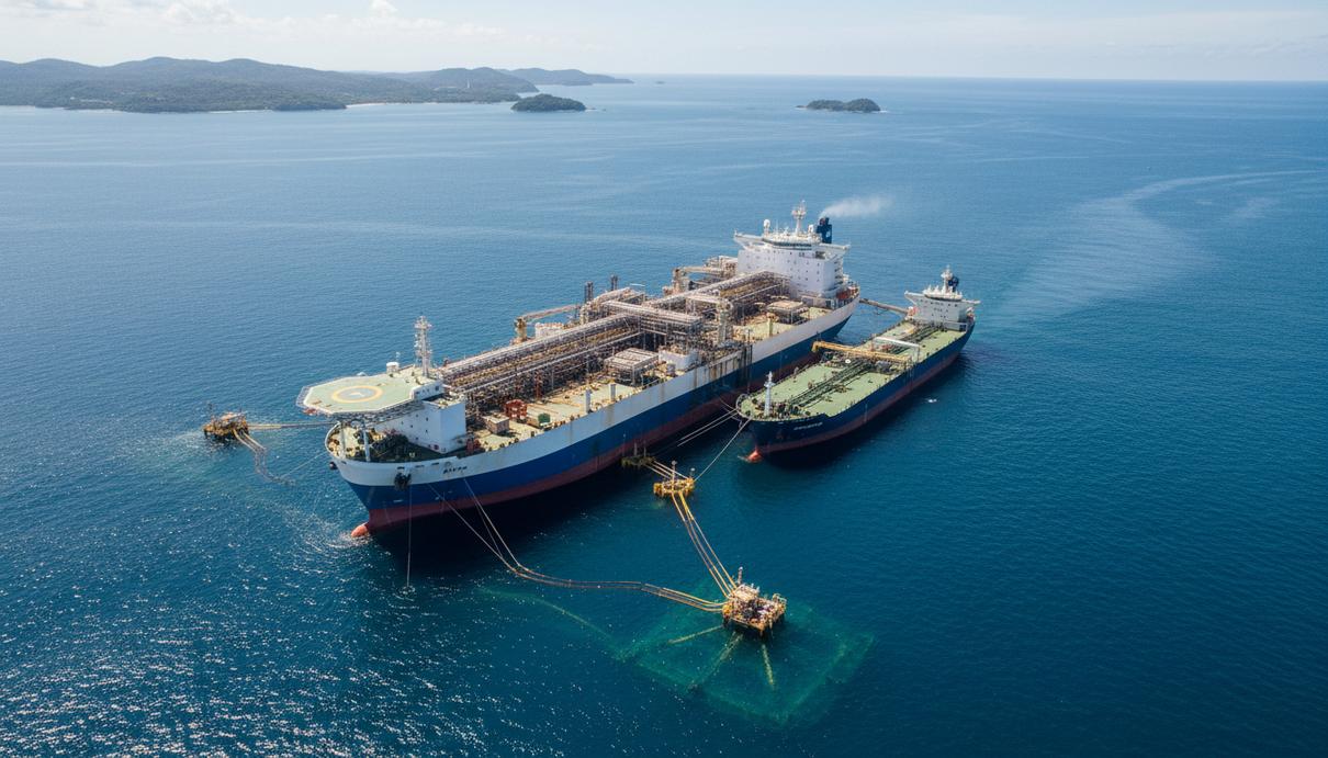 Karoon Energy запустила простаивавшую скважину на шельфе Бразилии Плавучая установка для добычи, хранения и отгрузки нефти (FPSO) «Cidade de Itajai» в океане у побережья Бразилии.