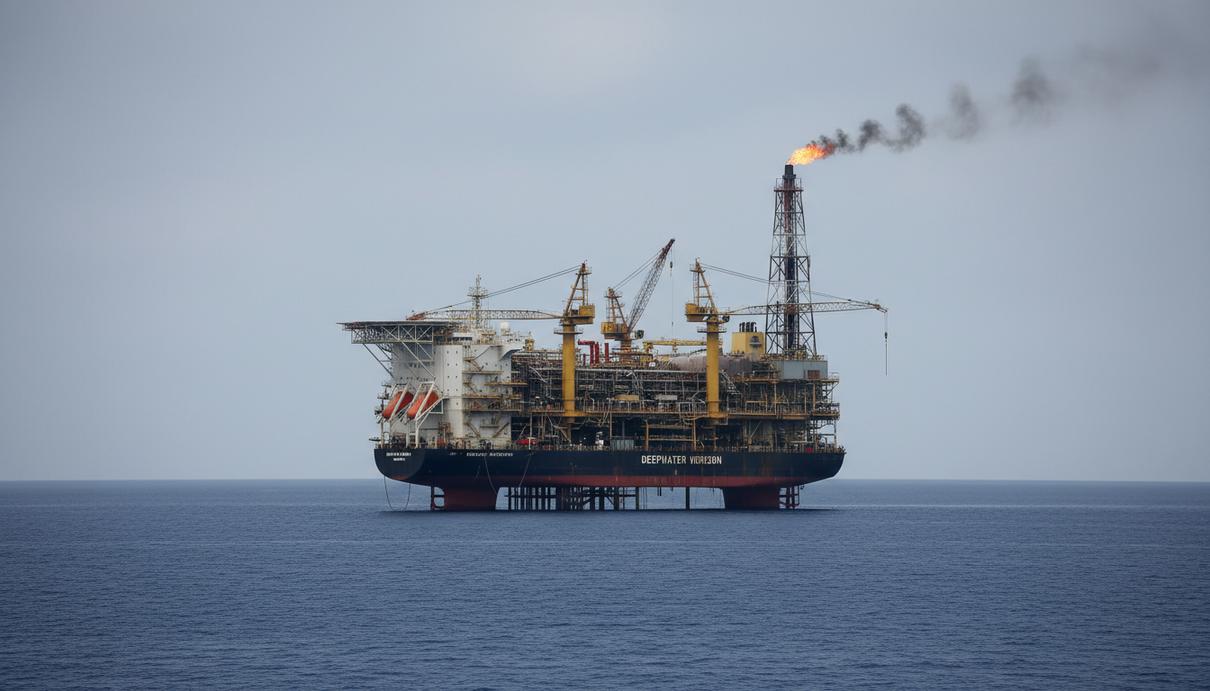 Утечка на Who Dat снизила добычу LLOG в Мексиканском заливе Плавучая нефтегазовая платформа на месторождении Who Dat в открытом море в Мексиканском заливе при пасмурной погоде.