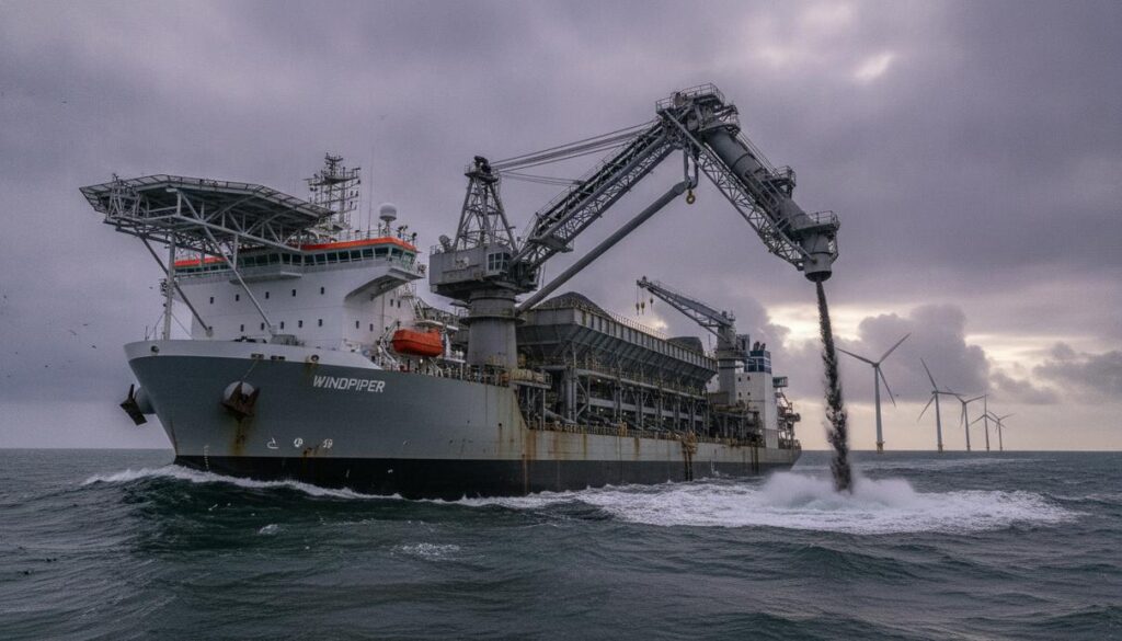 Крупнейшее судно-камнеукладчик Boskalis приступило к работе на Балтике